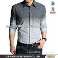 long sleeve gradual change plaid/check color slim fit business casual shirt for men